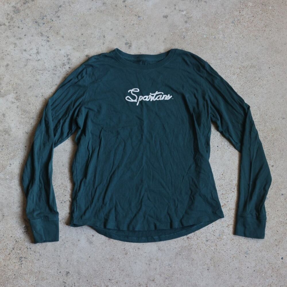 Nike Michigan State Spartans Long Sleeve Tee Green MSU Dark Green Small